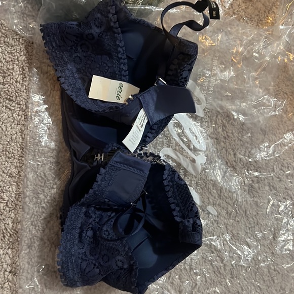 2 Aerie Real Power Plunge Push Up Joy Lace Bras - Picture 3 of 15